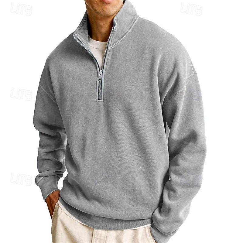 Men's quarter zip sweatshirt, detail