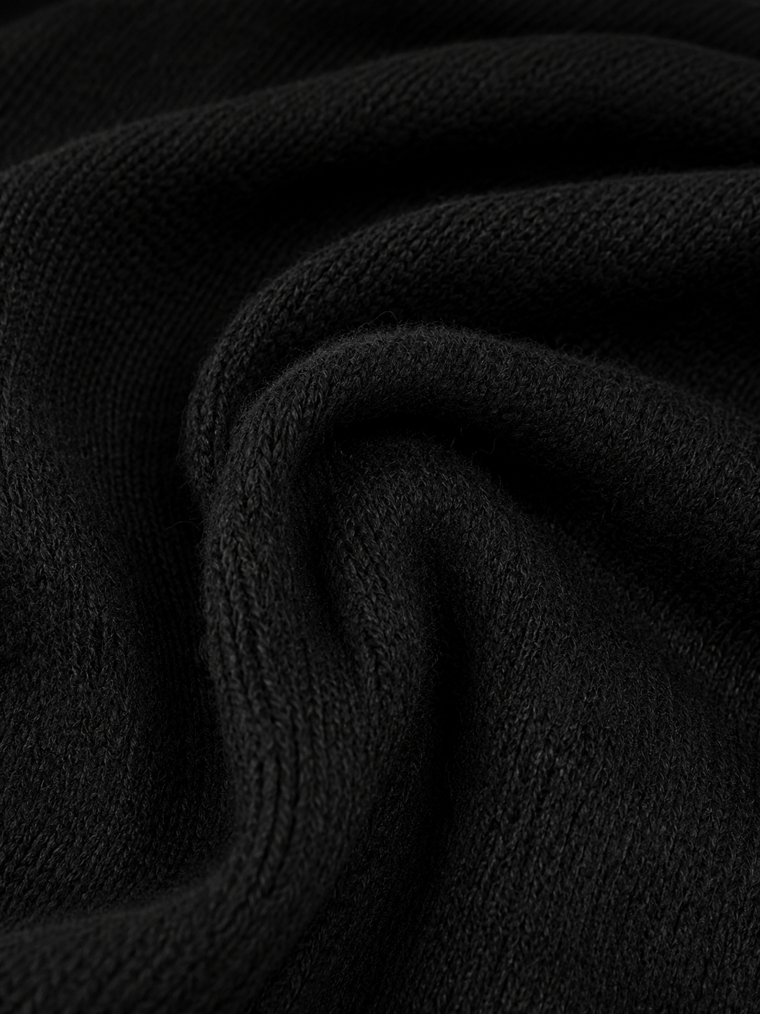 Black long sleeve knit sweater midi dress with turtleneck - view 10