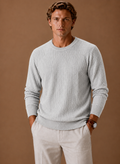 Men's cable knit crew neck jumper