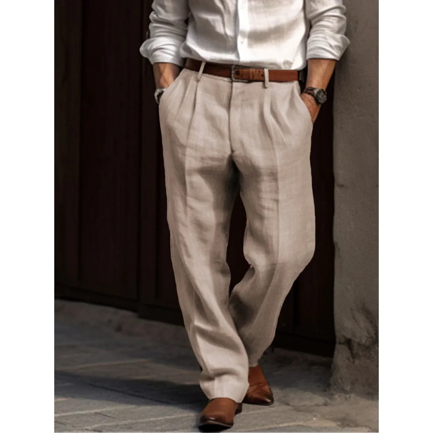 Men's loose fit tailored business trousers, view 6