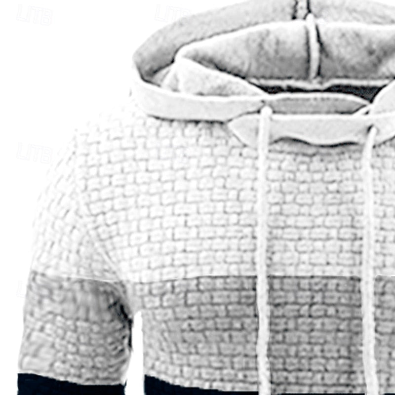 Men's panelled colour block hoodie, view 5