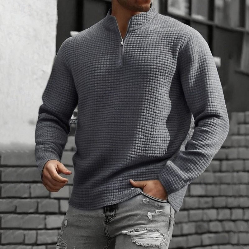 Men's textured quarter zip sweatshirt