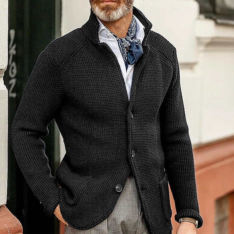 Judah | Textured Stand Collar Cardigan