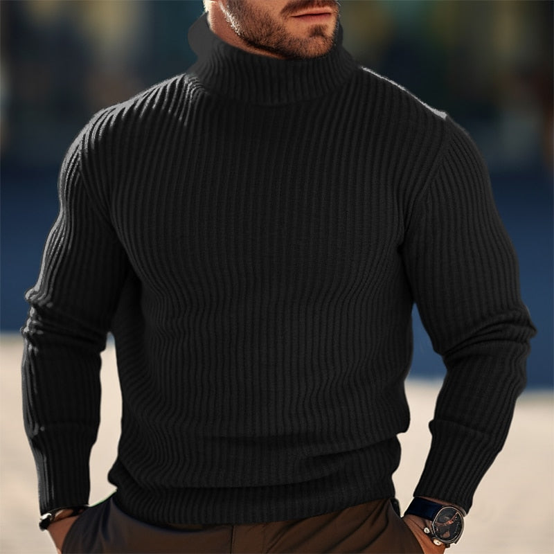 Flynn | Ribbed Roll Neck Jumper