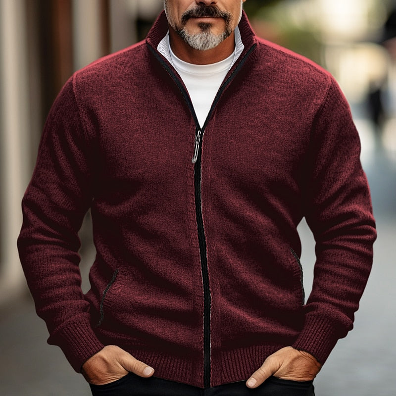 Willoughby | Zip Front Stand Collar Cardigan