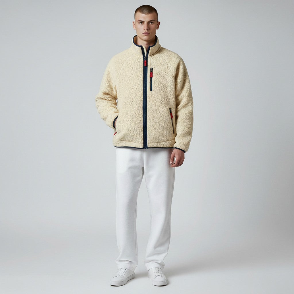 Men's sherpa fleece zip jacket, view 7