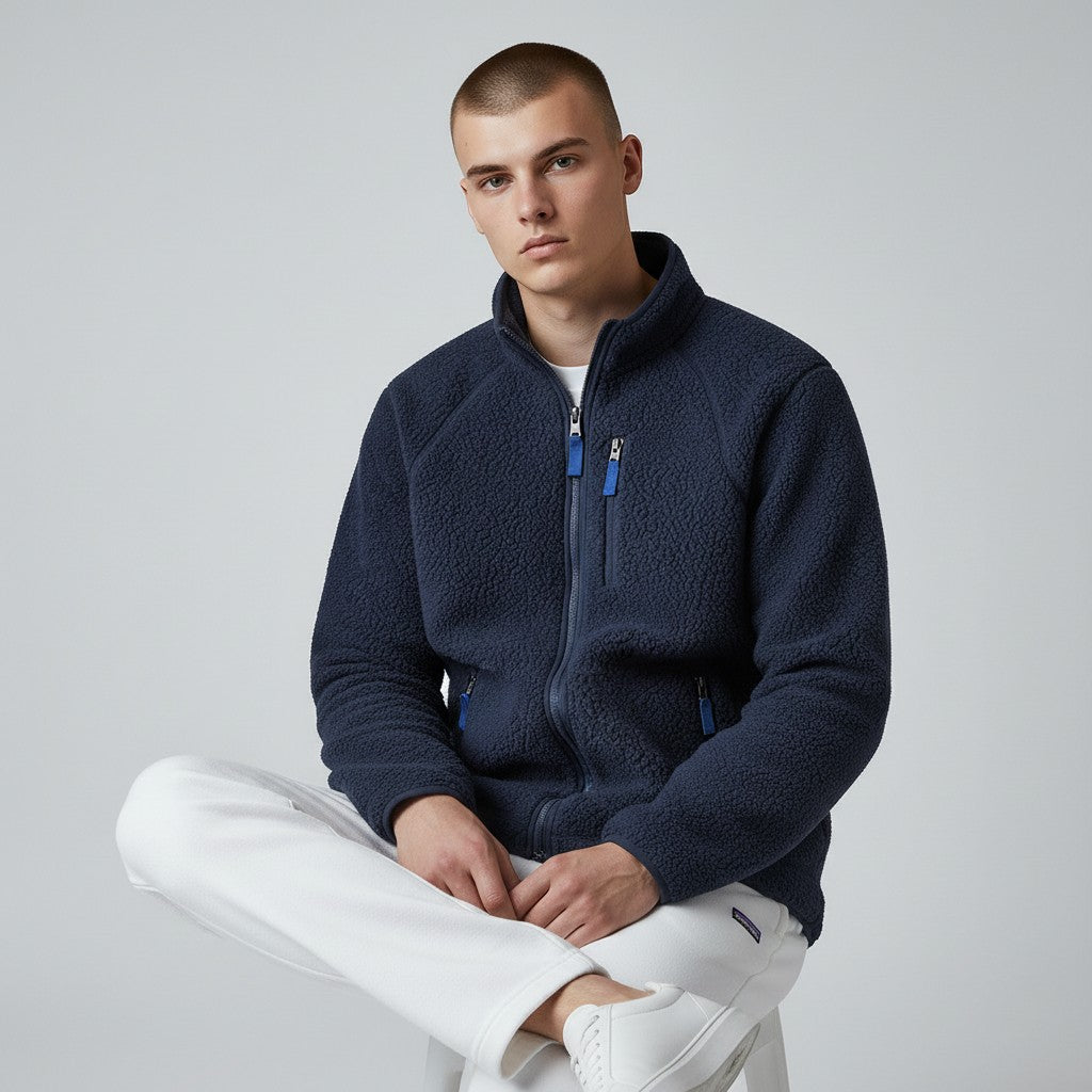 Men's sherpa fleece zip jacket, view 8