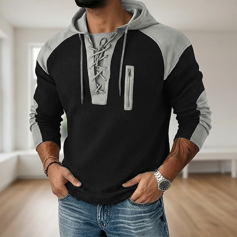 Leverett | Lace Up Hooded Pullover
