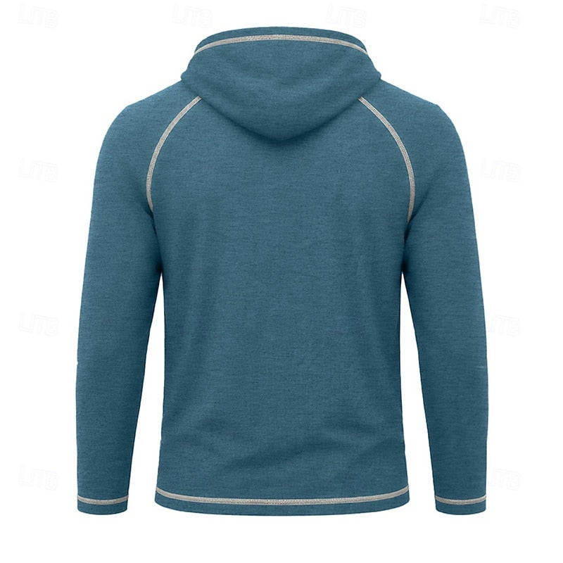 Men's classic drawstring hoodie, back view