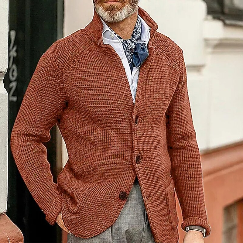 Judah | Textured Stand Collar Cardigan