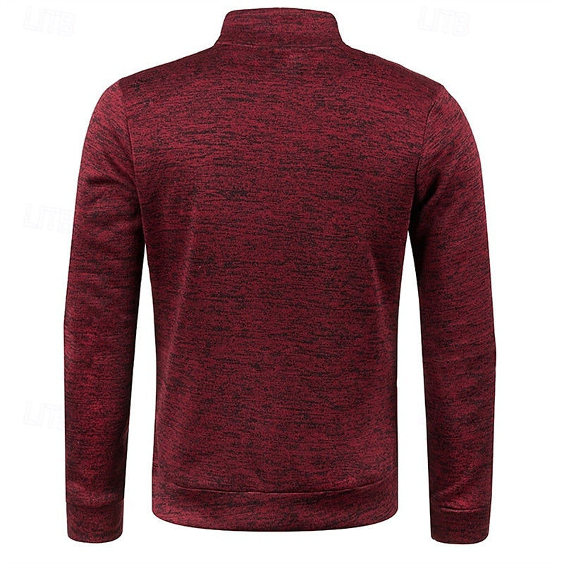 Men's textured quarter zip jumper, view 6