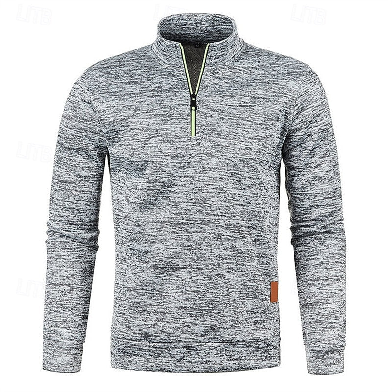 Men's textured quarter zip jumper, view 10