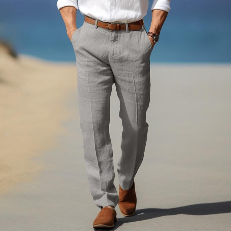 Men's premium tailored trousers with belt loops, view 5