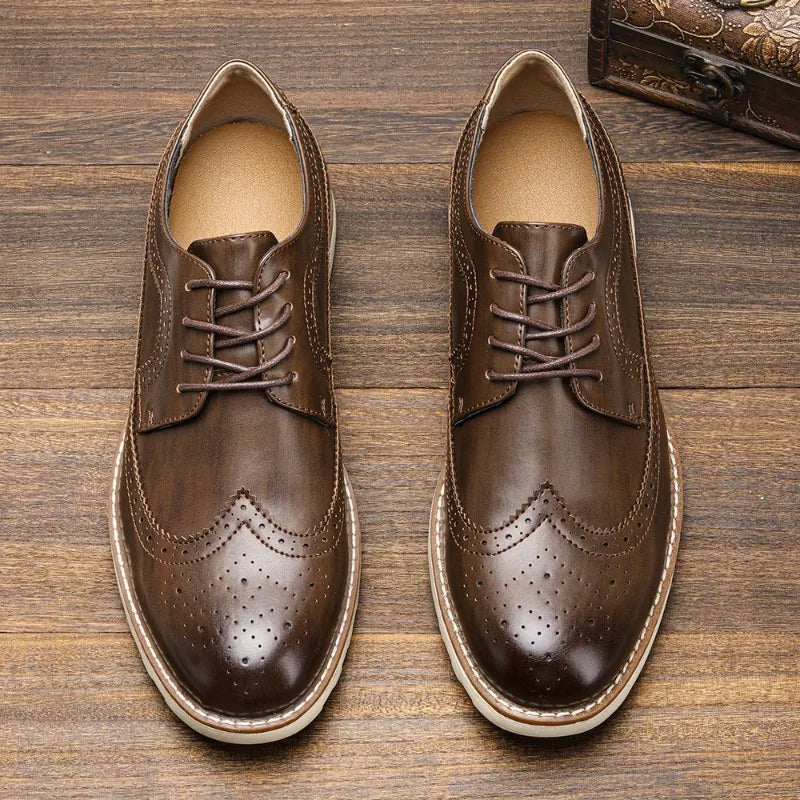 Men's classic leather dress shoes, view 7
