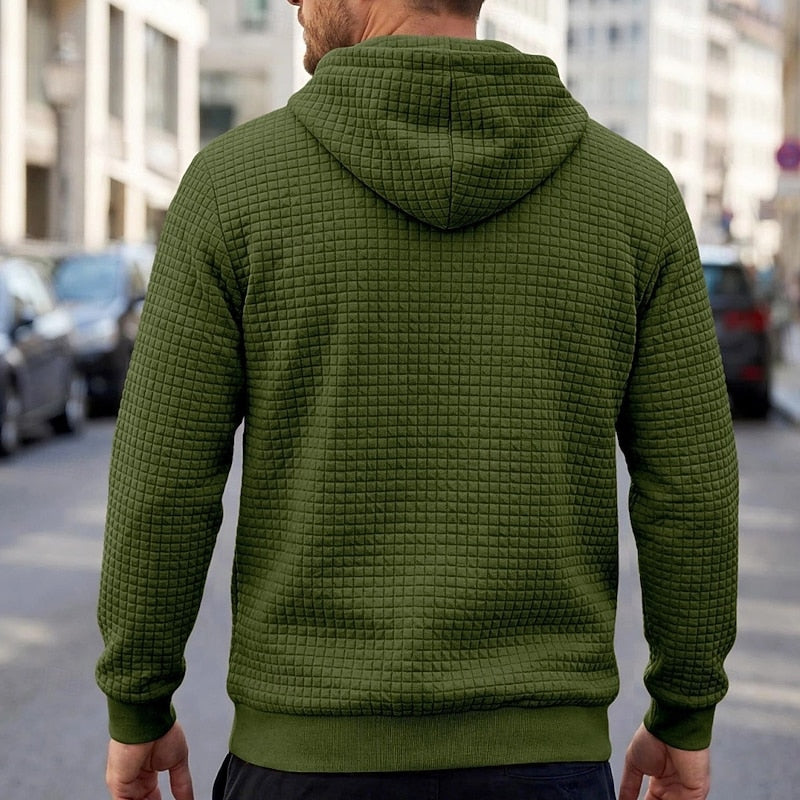 Men's soft textured hooded pullover, view 12