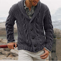 Alistair | Cable Knit Shawl Collar Cardigan