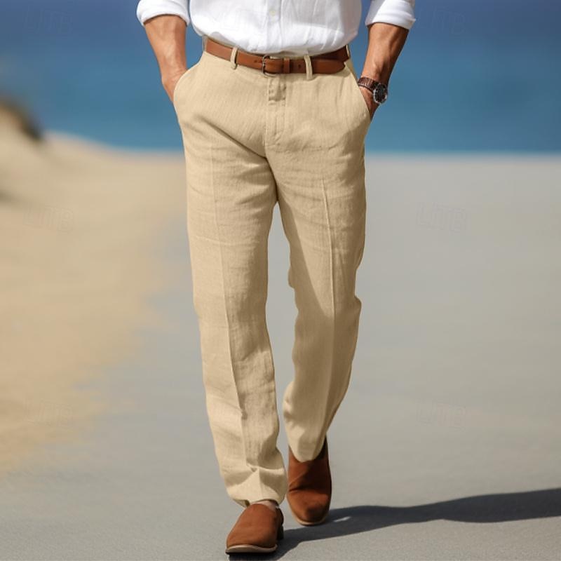 Men's premium tailored trousers with belt loops, detail