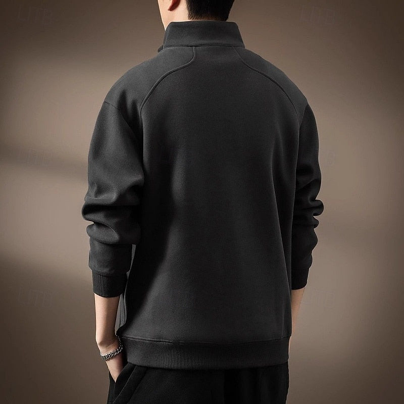 Men's classic quarter zip sweatshirt, back view